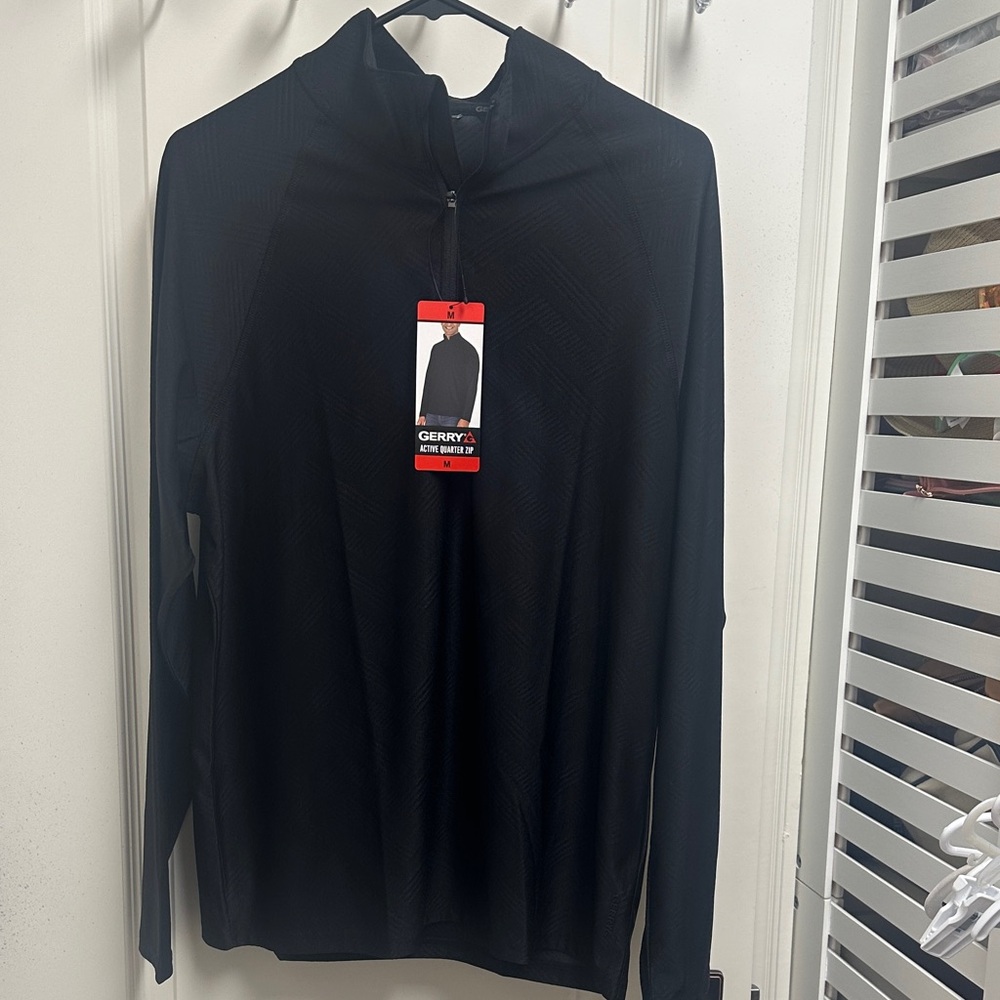 Men’s NWT Gerry Black Long Sleeve Half Zip Pullover SZ M
